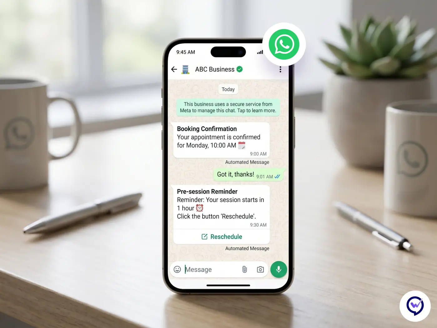 Lesson confirmations and reminders on Whautomate