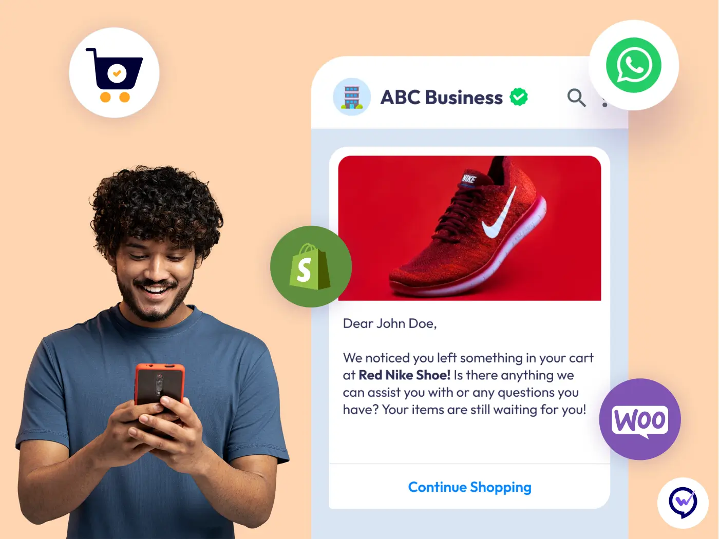 Shopify & WooCommerce abandoned cart on WhatsApp on Whautomate